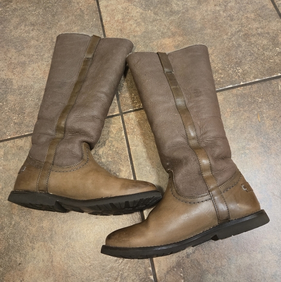 Frye Celia Leather Shearling Women's Brown Riding Boots Size 7 - Picture 2 of 9